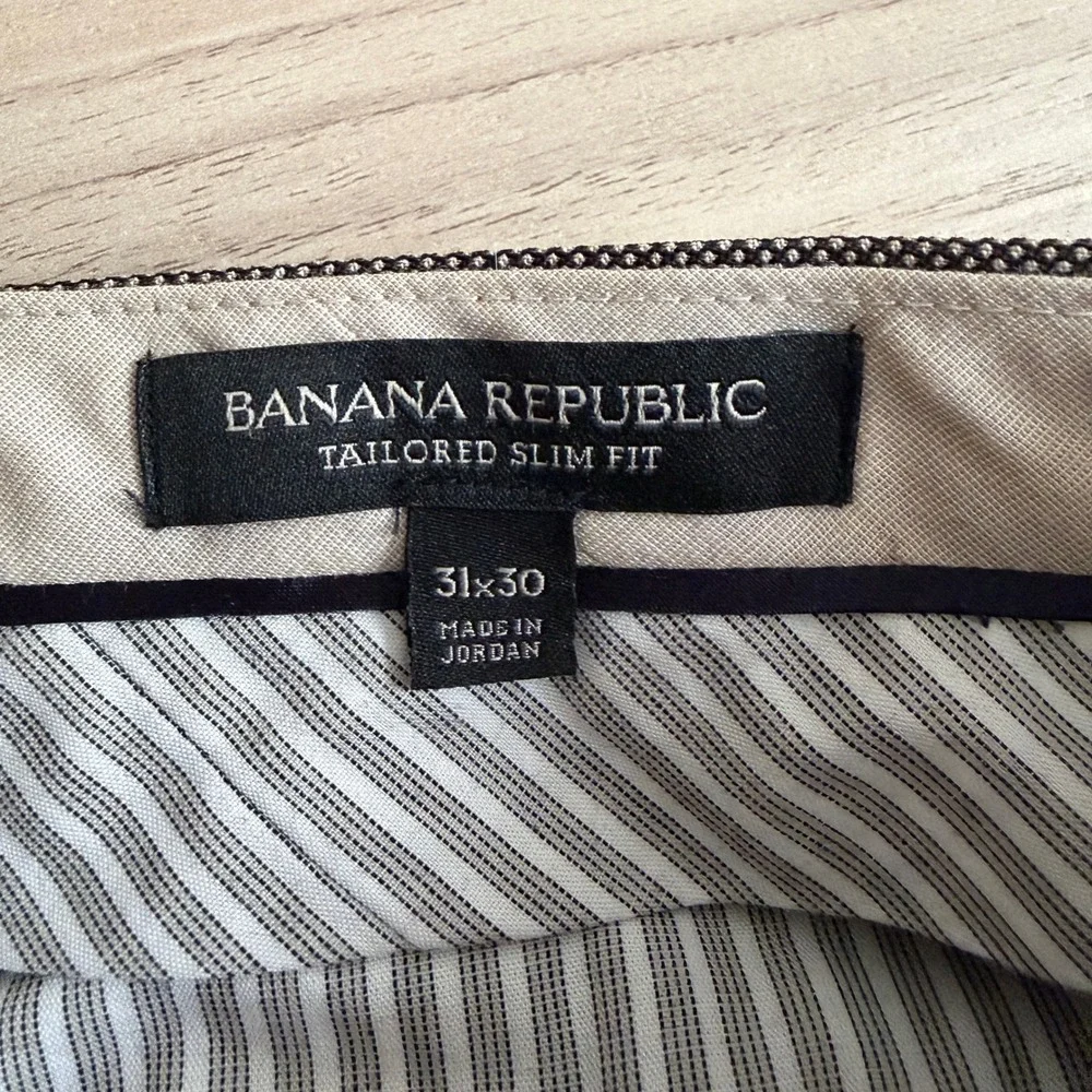 Banana Republic Tailored Slim Fit Wool Dress Pants Grey 31x30